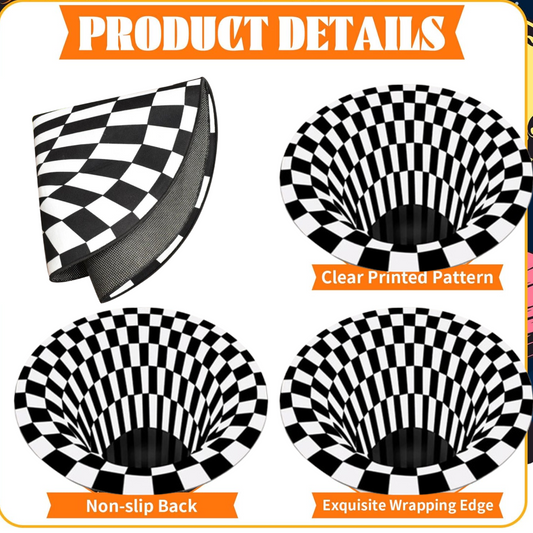 3D Space Round Carpet, Floor Mat Non-Woven Doormat (1 Pc / 78 Cm)