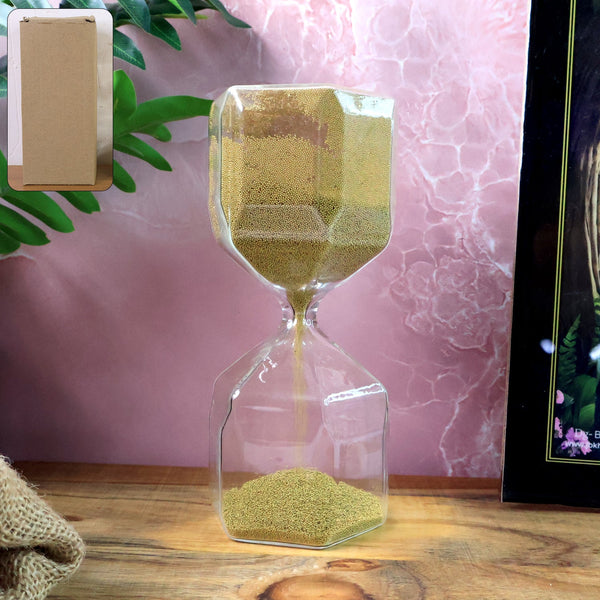 Faceted Glass Hourglass Sand Timer - (1 Pc / 4 Minutes Approx Time)