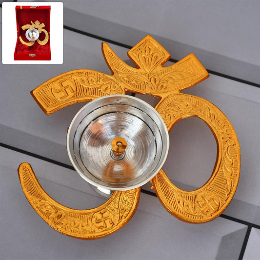 Om Symbol Brass Oil Diya
